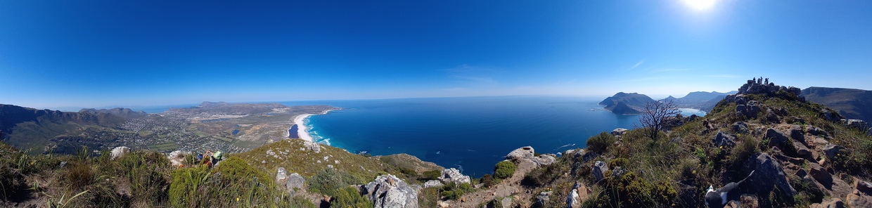 From the top of Chapman's Peak, a view stretching from Kometjie to Hout Bay seen 
