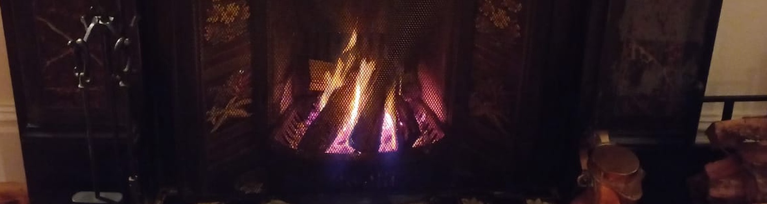 Warm up in front of a crackling fire
